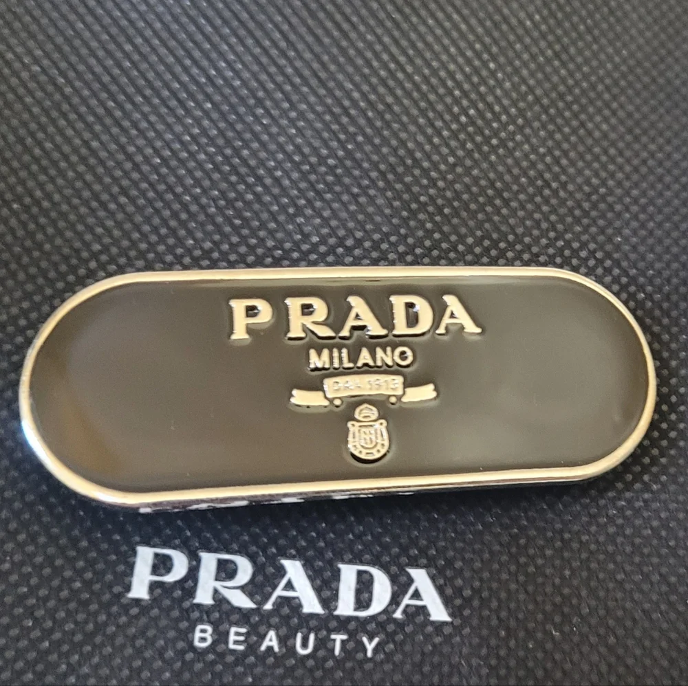 Prada Milano Black and Silver Clip